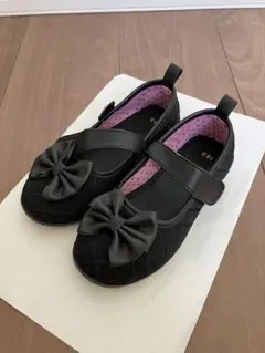 キッズ フォーマルシューズ 黒 リボン 19cm 女の子 発表会 卒園式 入学式