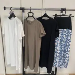 マタニティ ワンピース・パンツ 4点セット　産前産後　体型カバー　M~LL 夏