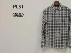 PLST プラステ チェック柄長袖シャツ ブラック/ホワイト メンズのサムネイル