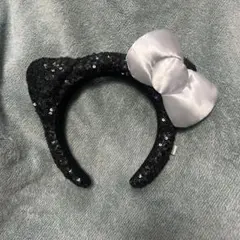 USJ ハローキティ黒 スパンコール カチューシャ