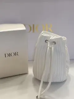 【新品未使用】Dior ホワイト プリーツ バッグ