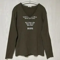 a.v.v HOMME Vネック ロング Tシャツ オリーブ y2k 46