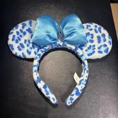 希少‼️ ディズニー　青　ヒョウ柄　カチューシャ