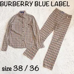 【美品】Burberry BLUE LABEL セットアップ ノバチェック
