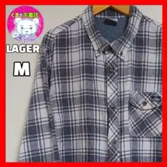 l*y様 usa古着 LAGER ネルシャツ チェック グレー ホワイト M ア
