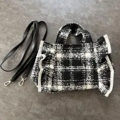 JILL by JILL STUART ツイードフリルバッグ ブラックVer.