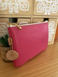 【牛革】本革シンプルポーチ　マルチポーチ　ハンドメイド