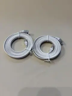 LANケーブル フラットタイプ ホワイト 2本セット