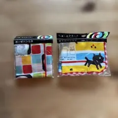 新品未使用★しましまぐるぐる ガーゼハンカチ タオルハンカチ 2種のサムネイル