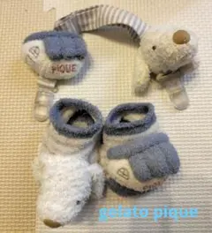 gelato pique ベビー用靴下とマルチクリップセット　ワンちゃん