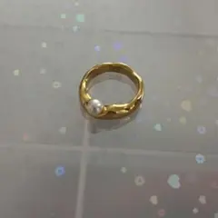 CRAIFE パール付きゴールドリング 約13号相当