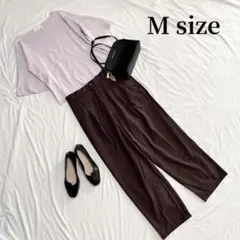 【コーデ売り】七分袖ニットカットソー＋テーパードパンツ　Mサイズ相当　まとめ売り