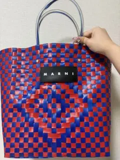 MARNI かごバッグ トートバッグ 赤青チェックのサムネイル