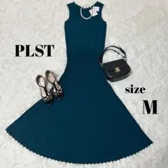 PLST ハイツイストレーヨンナイロンリブニットワンピース Mのサムネイル