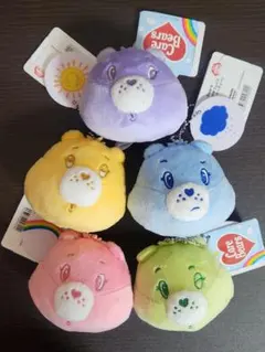 Care Bears チャーム付きフェイス マスコットキーチェーン 5点セット