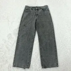 DAZY レディースブラックデニムワイドパンツ　綿混　大きいサイズ　XXL