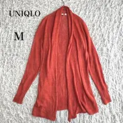 ユニクロ　カーディガン　羽織り　オレンジ　薄手　M リネン100%