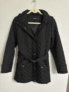 ラルフローレン黒 キルティングジャケット フード付き