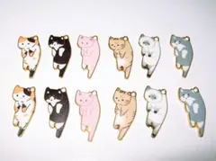 【くびねっこ 猫 チャーム 6種 12個】ねこ アクセサリー かわいい 可愛い