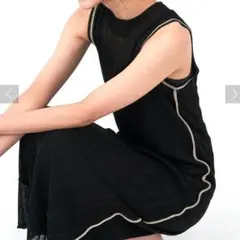 LAGUNAMOON ラインニットワンピース　WEB限定品 ブラック