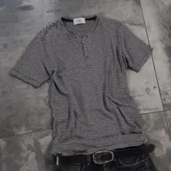 Henley neck striped Tシャツ grunge archiveのサムネイル