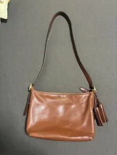 coach レザーショルダーバッグ　キャメル
