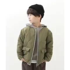 devirock デビロック　中綿キルティングジャケット　カーキ　120㎝