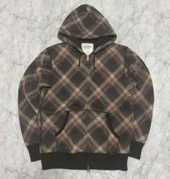 00s OLD UNIQLO 短丈 ダブルジップ ブラウン チェック柄 y2k