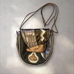 80s USA vintage ショルダーバッグ 切り替え メタリック y2kのサムネイル