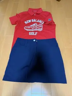 New Balance ゴルフウェアセット 赤 ネイビー 23区ゴルフスカート