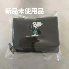 新品未使用‪☆PEANUTS スヌーピー 三つ折り財布 ブラック