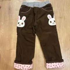 ミキハウス 100cm ウサギ刺繍 長ズボン