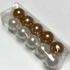 ゴールドとホワイトのビーズ パーツ 10個セット★