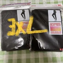 ユニクロヒートテックレギンス（十分丈）3XL ダックグレー/ブラック 2色組
