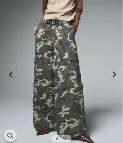 新品　エックスガール　X-girl WASHED 2WAY WIDE CARGO