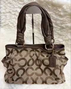 COACH コーチ ビッグシグネチャー トートバッグ キャンバス ターンロック