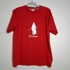 新選組 土方歳三 シルエット Tシャツ レッド M 幕末 歴史