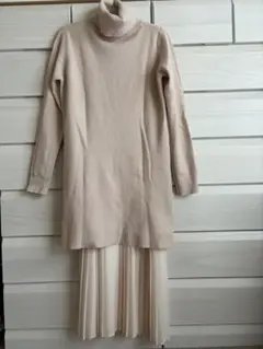 natural beauty basic ニットワンピースプリーツスカートセット