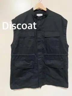 Discoat ディスコート　ブラック ベスト　ミリタリーベスト　ドローコード付