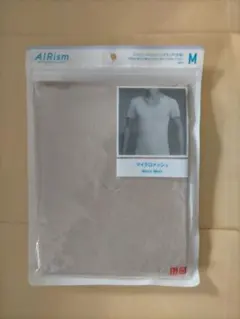 UNIQLO AIRismマイクロメッシュ ベージュ Vネック 半袖M