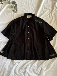 LIME.INC ライムインク　黒い半袖ブラウス　ゆったりワイド　ルーズフィット