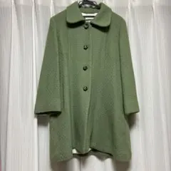 【カラーコート】グリーン チェスターコート 古着