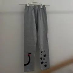 130 レギンス　スパッツ　パンツ グレー　ネコ　猫　ねずみ色