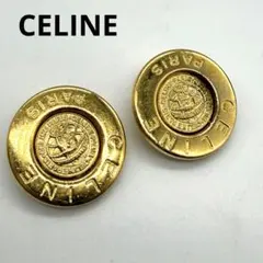 希少◆CELINE◆セリーヌ クリップ式 イヤリング ゴールド 地球儀ロゴのサムネイル