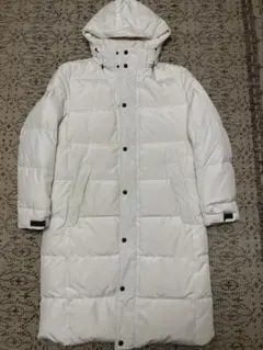 HUGO BOSS ホワイト ロングダウンジャケット フード付き　サイズ50