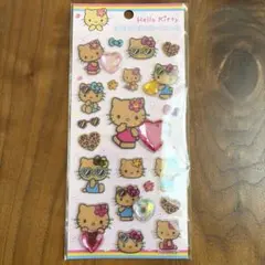 新品　ハローキティ　キラキララインストーンシール　日焼け　レオパード