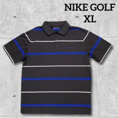 美品☆NIKE GOLF ドライポロシャツ　半袖　グレー　ボーダー　XL＊QE