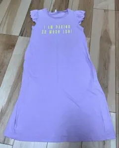 薄紫 フリル袖 ワンピース 130cm ロングワンピース