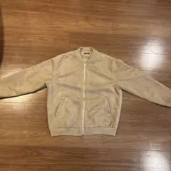 ベージュ ジップアップ ボンバージャケット