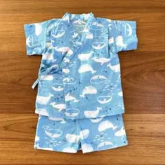 西松屋　甚平 80 サメ　金魚　水色